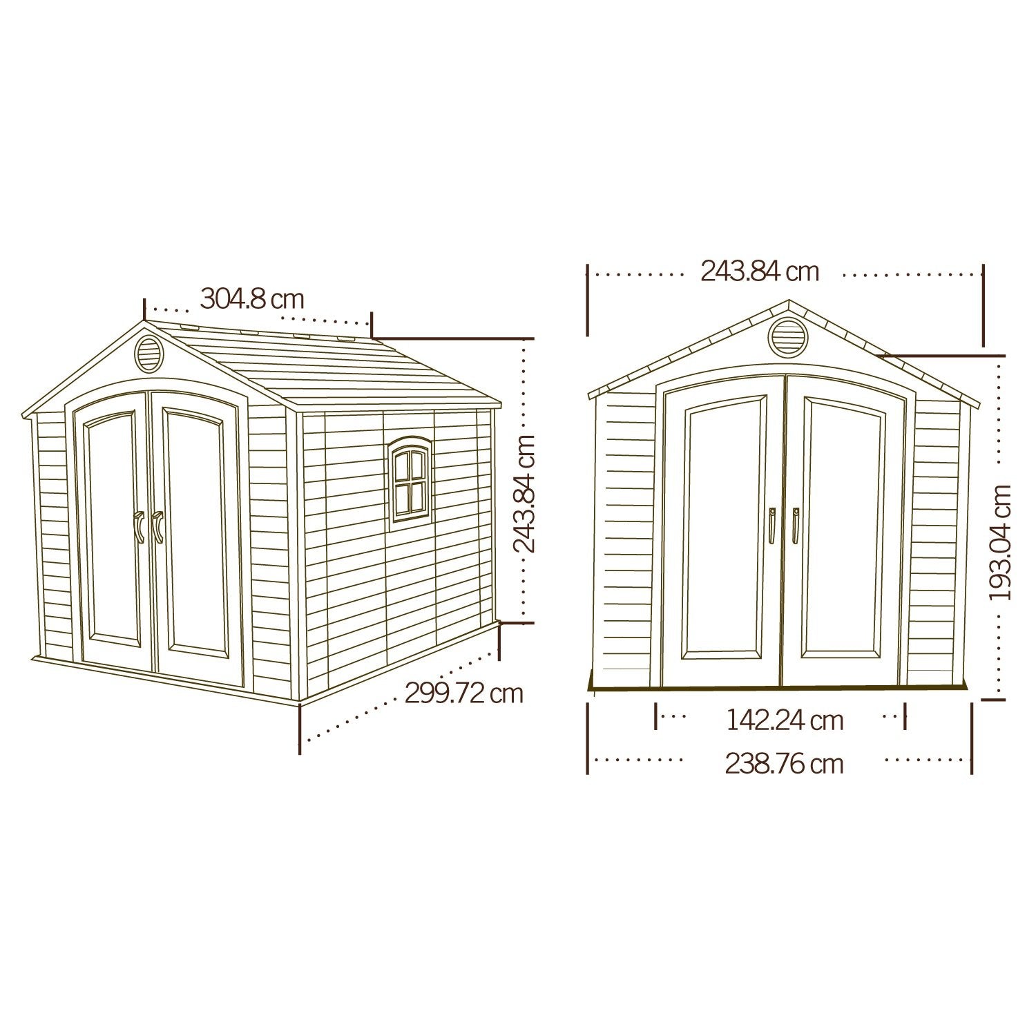 Lifetime 60310 Garden Storage Shed - 7 x 9.5 ft (213 x 289cm), HDPE, Tan