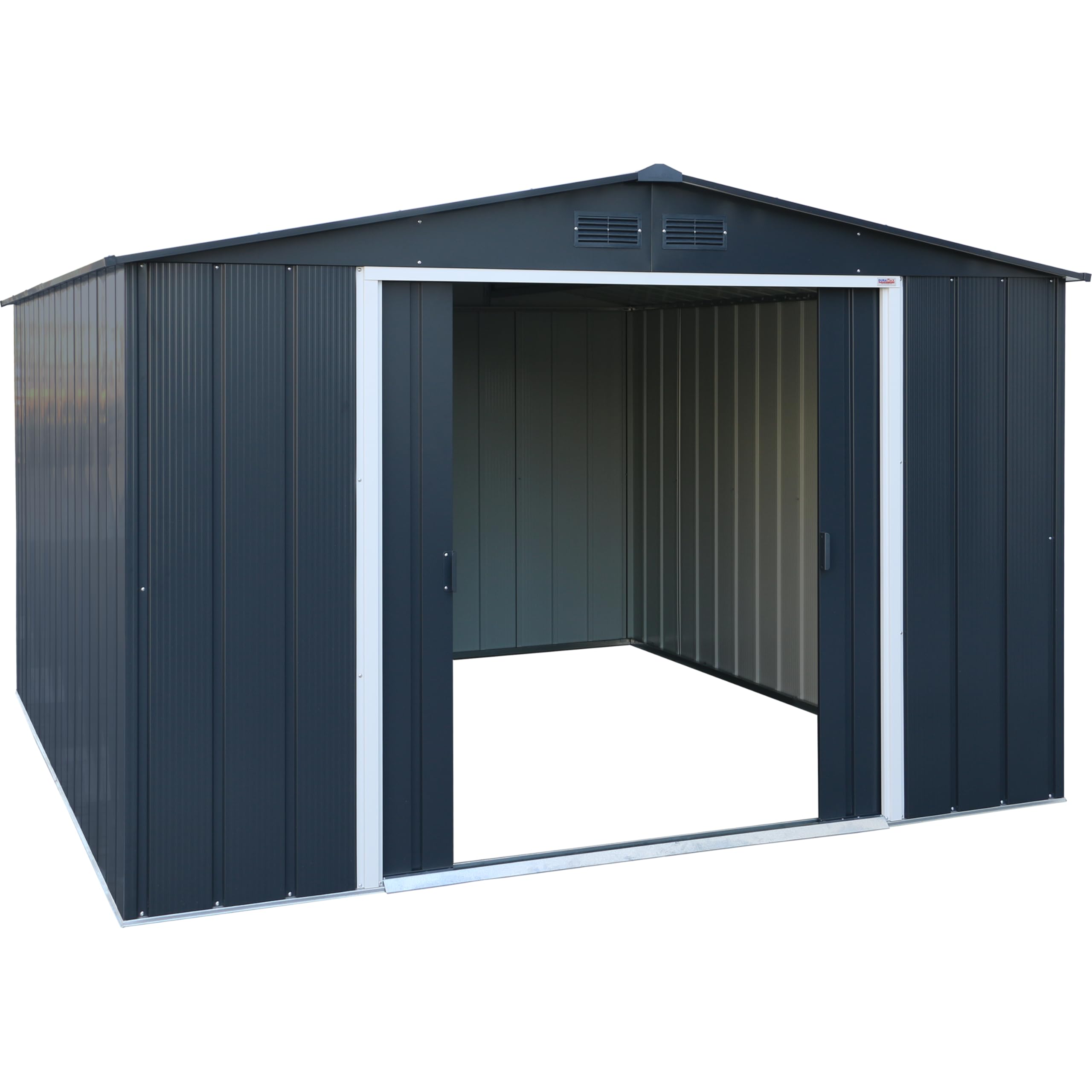 Duramax ECO Metal Garden Shed - 10 x 8 ft (7.80 m2), Galvanized Steel, Anthracite