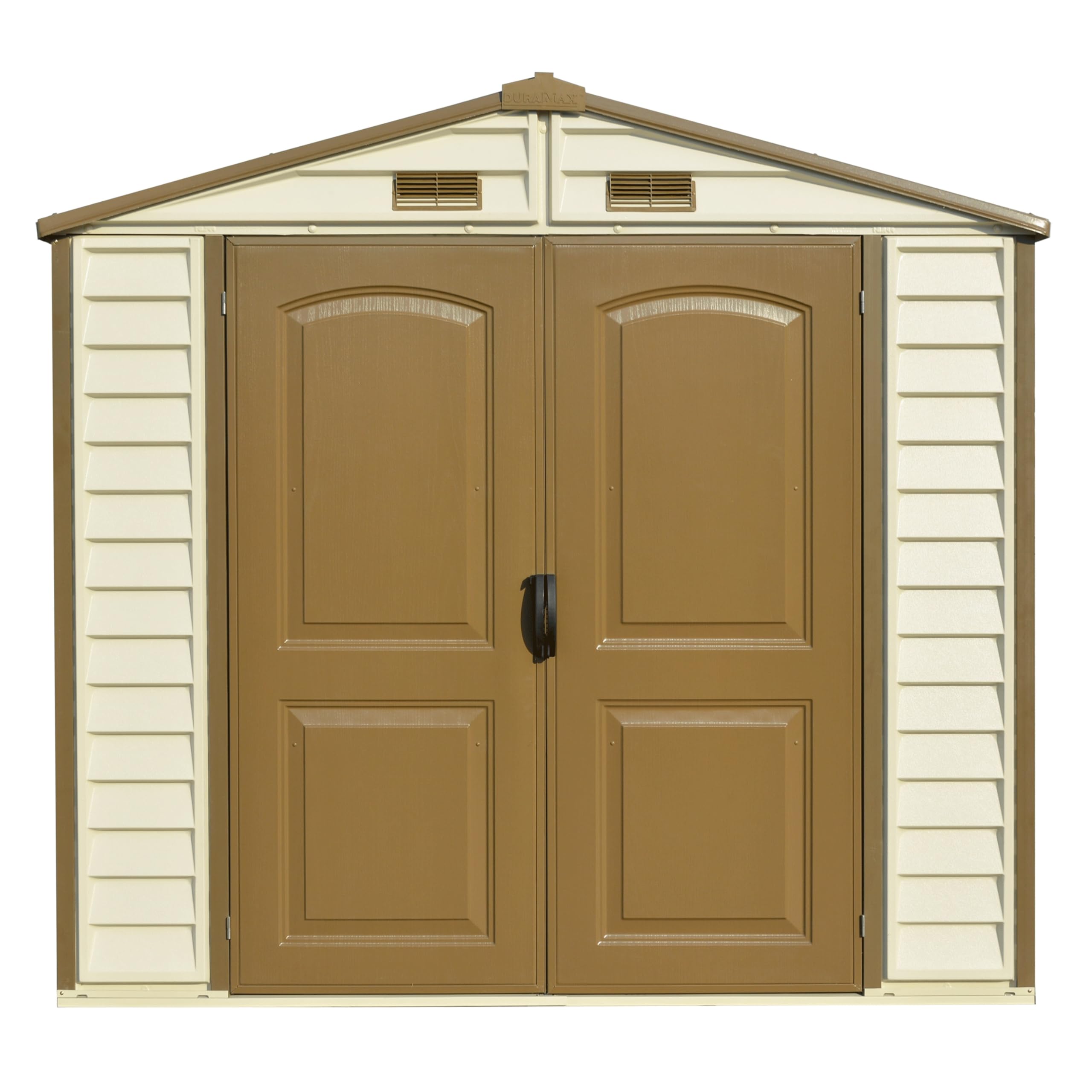 Duramax StoreAll Plastic Garden Shed - 8 x 6 ft (4.12 m2), Ivory/Brown