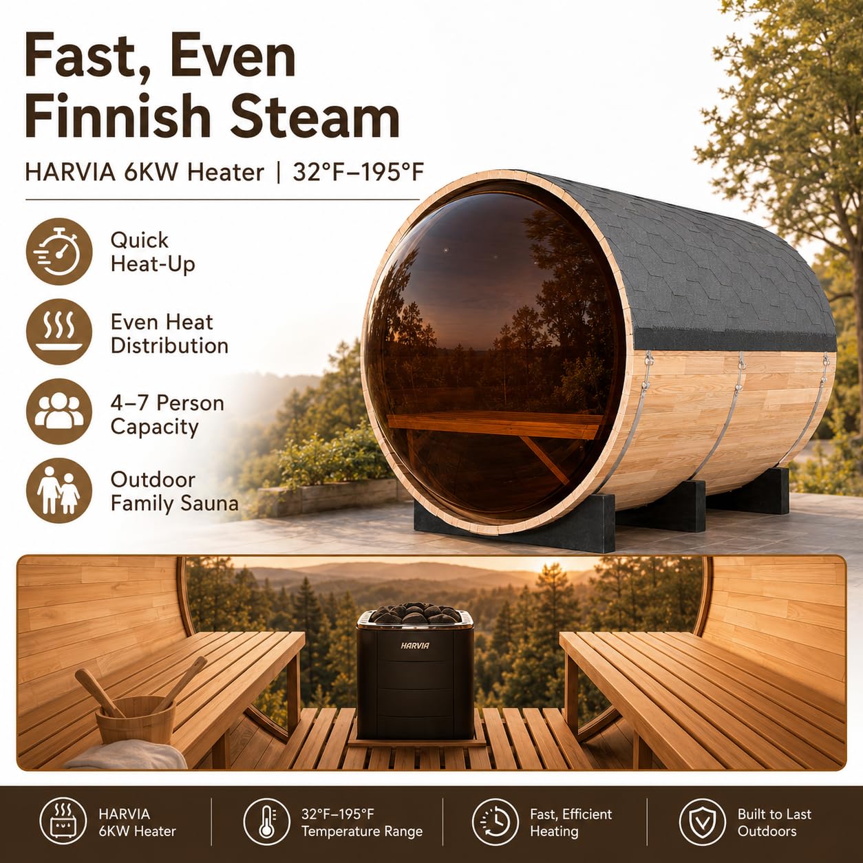 Infrared Sauna, 2-3 Person - 2700W, WiFi App Control, Black Aluminium Exterior