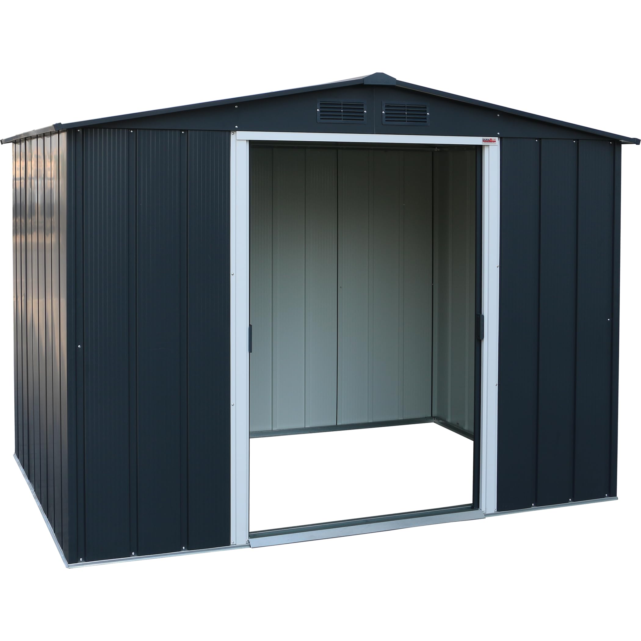 Duramax ECO Metal Garden Shed - 10 x 8 ft (7.80 m2), Galvanized Steel, Anthracite