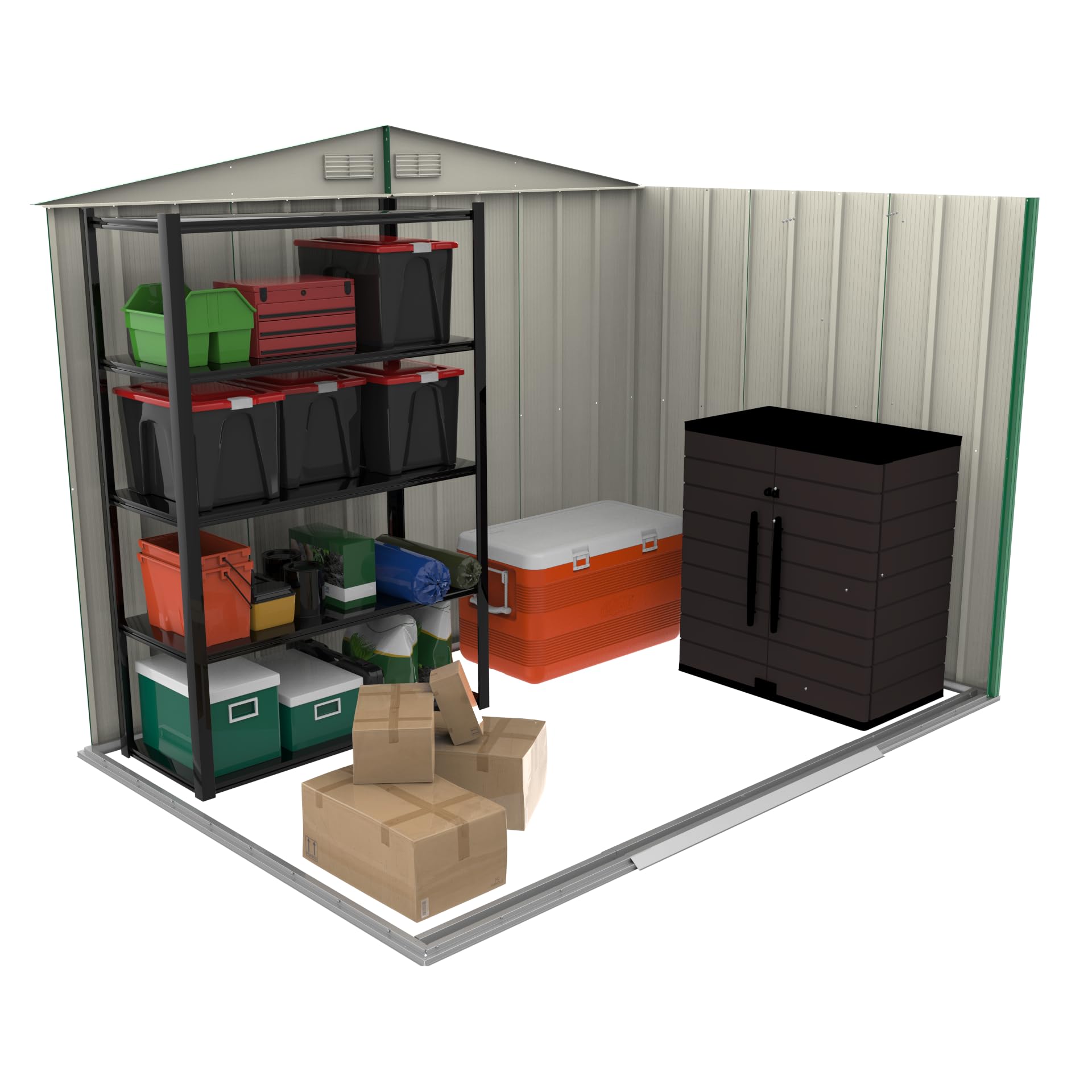 Duramax ECO Metal Garden Shed - 10 x 8 ft (7.80 m2), Galvanized Steel, Anthracite
