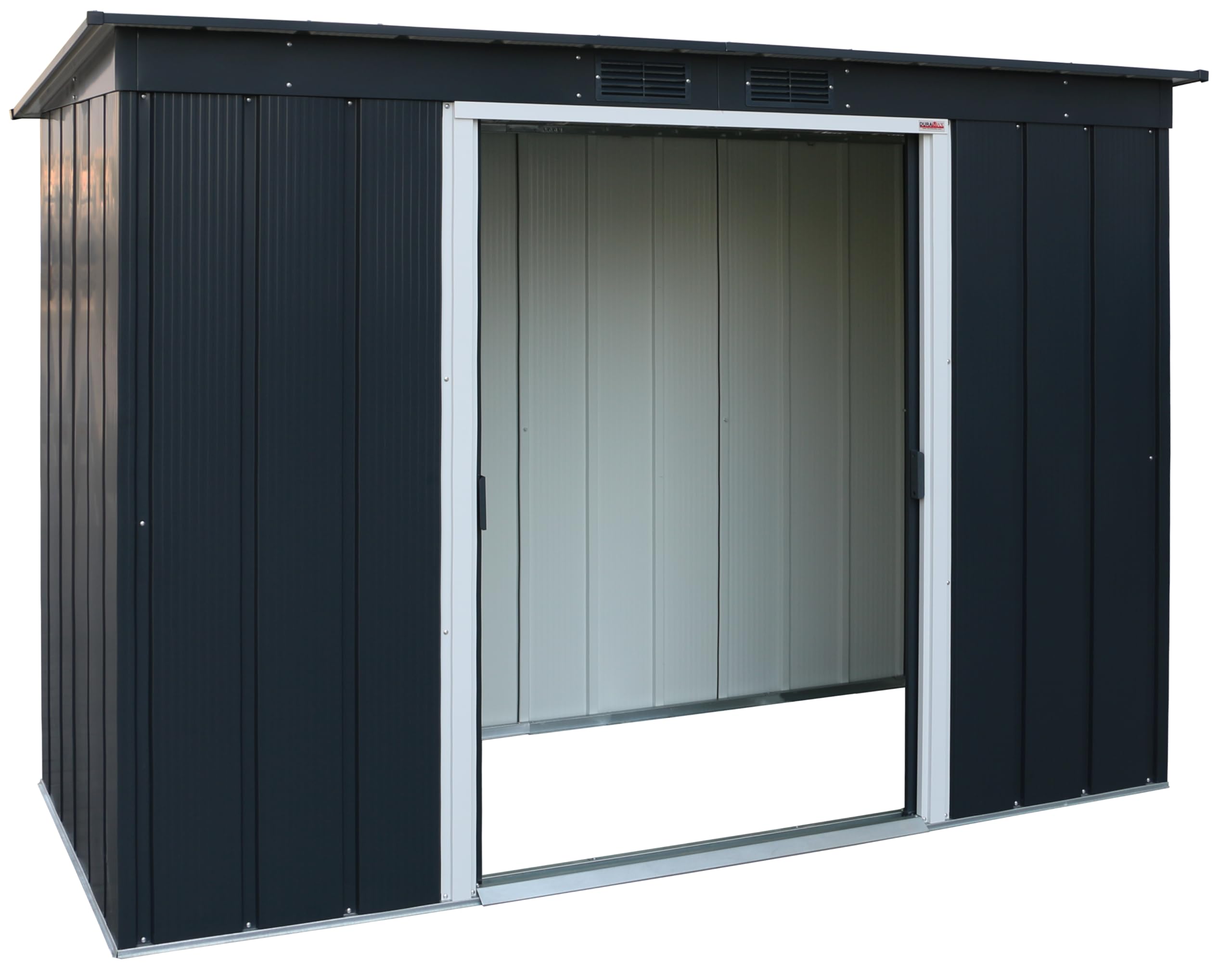 Duramax ECO Metal Garden Shed - 10 x 8 ft (7.80 m2), Galvanized Steel, Anthracite