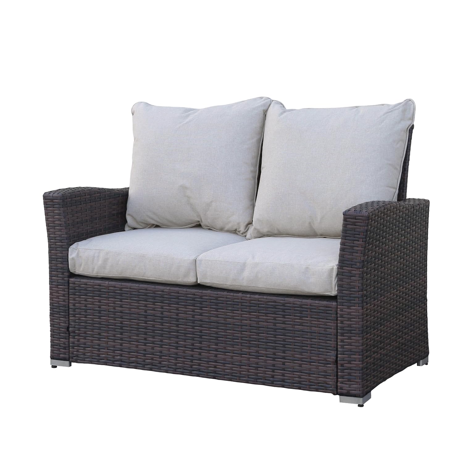 Goods Emporium Rattan Garden Furniture Set, 4-Seater - Outdoor Sofa Set, Dark Grey
