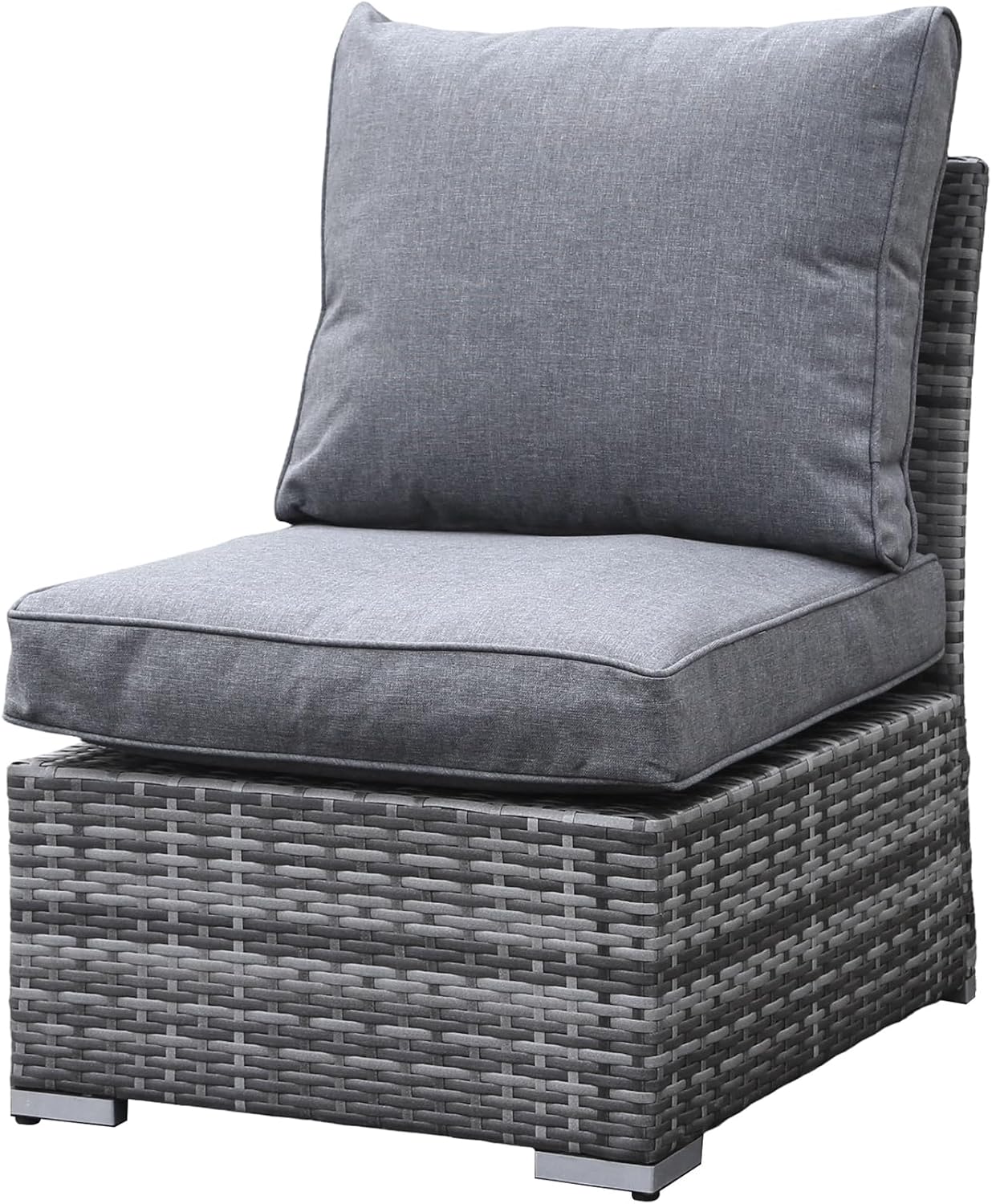 Goods Emporium Rattan Garden Furniture Set, 9-Seater - Rising Table, Left/Right Hand Configurable, Dark Grey