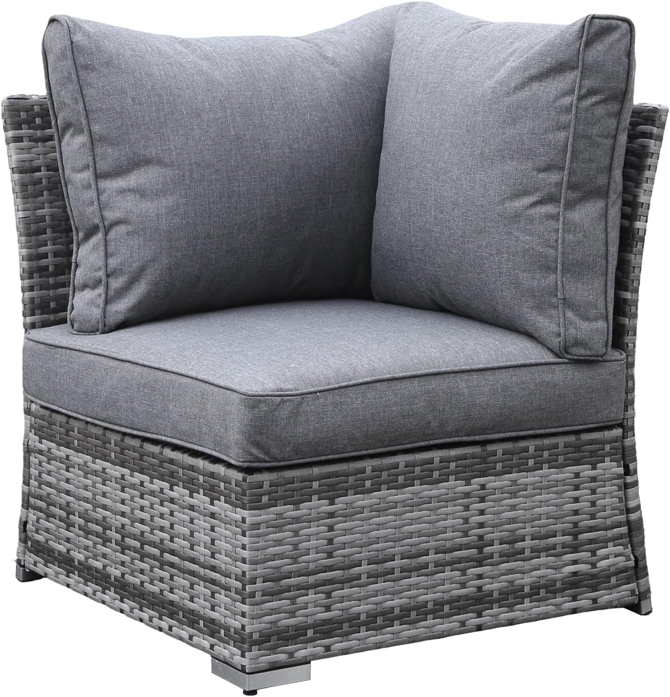 Goods Emporium Rattan Garden Furniture Set, 9-Seater - Rising Table, Left/Right Hand Configurable, Dark Grey