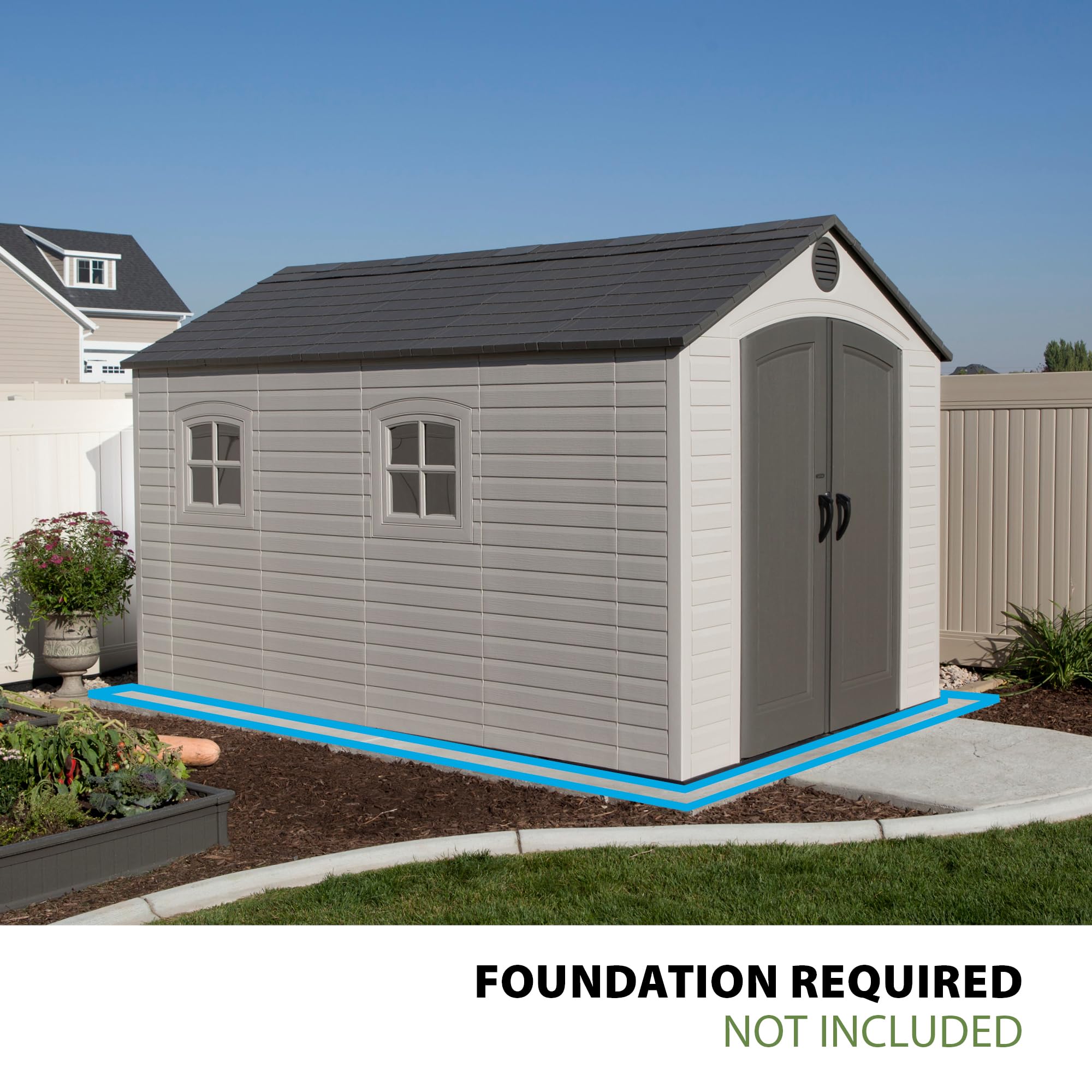 Lifetime 60310 Garden Storage Shed - 7 x 9.5 ft (213 x 289cm), HDPE, Tan
