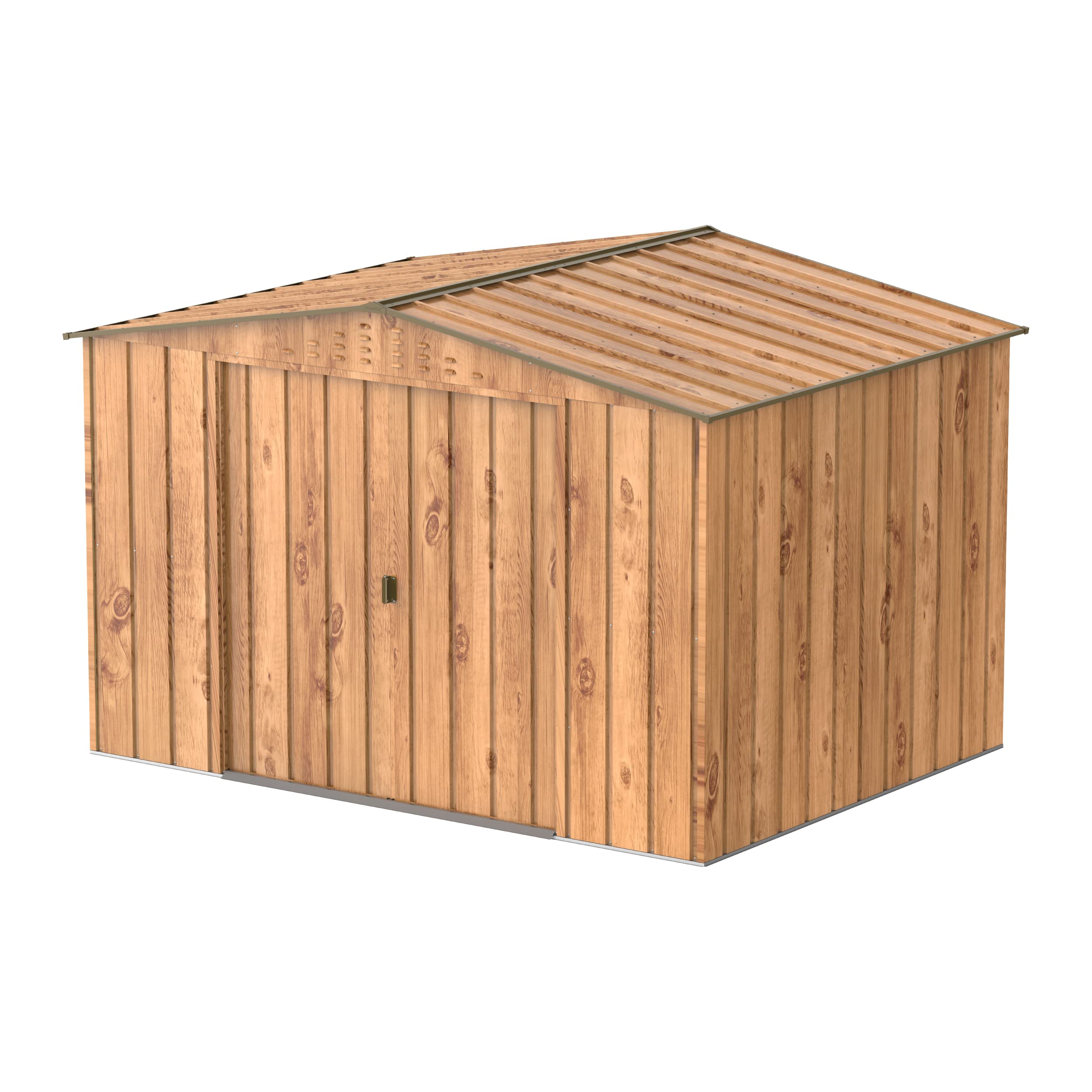 Duramax TOP Metal Garden Shed - 10 x 8 ft (7.83 m2), Galvanized Steel, Woodgrain