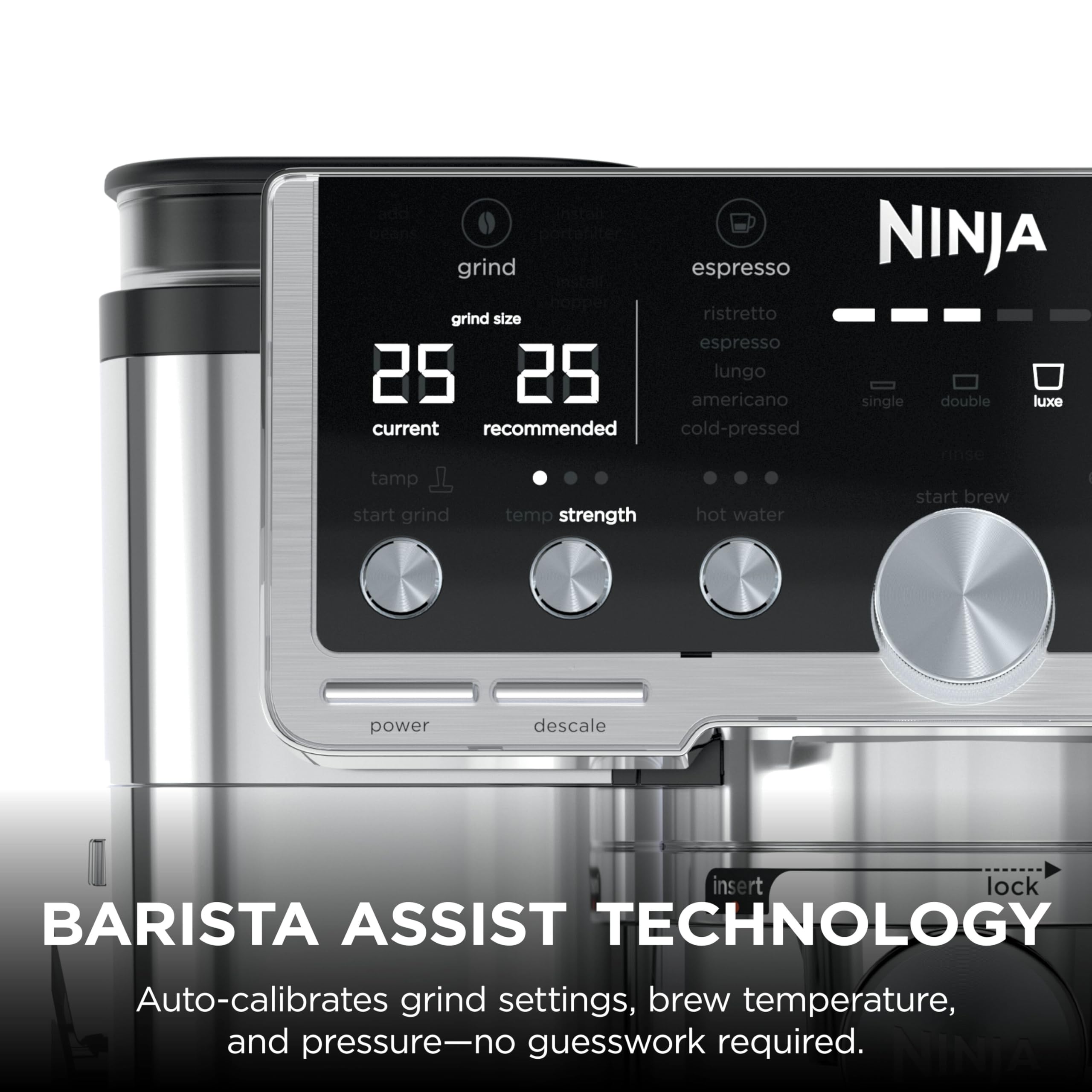 Ninja Luxe Premier Coffee Machine - 3-in-1 Espresso/Cold Brew/Filter, Black