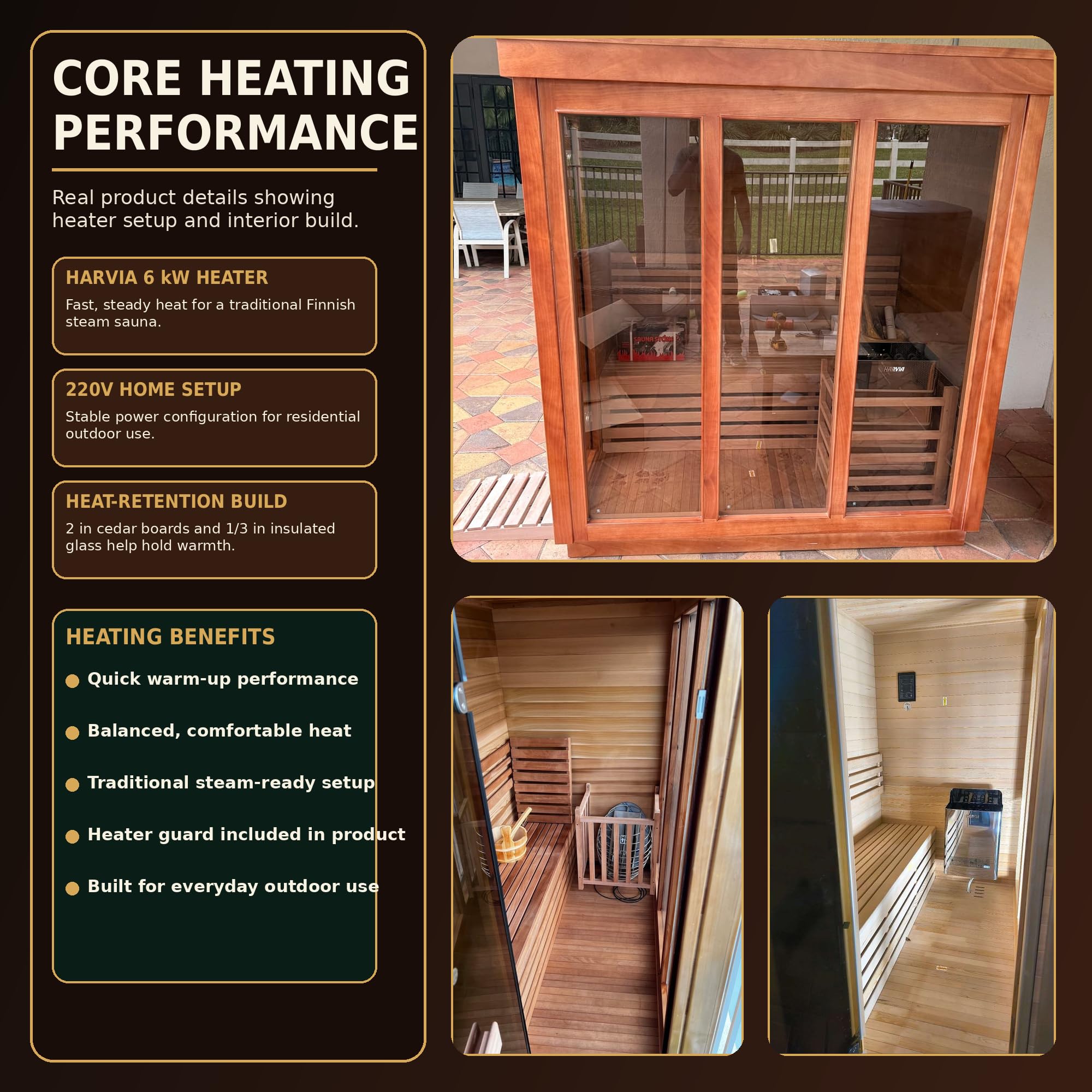 Infrared Sauna, 2-3 Person - 2700W, WiFi App Control, Black Aluminium Exterior