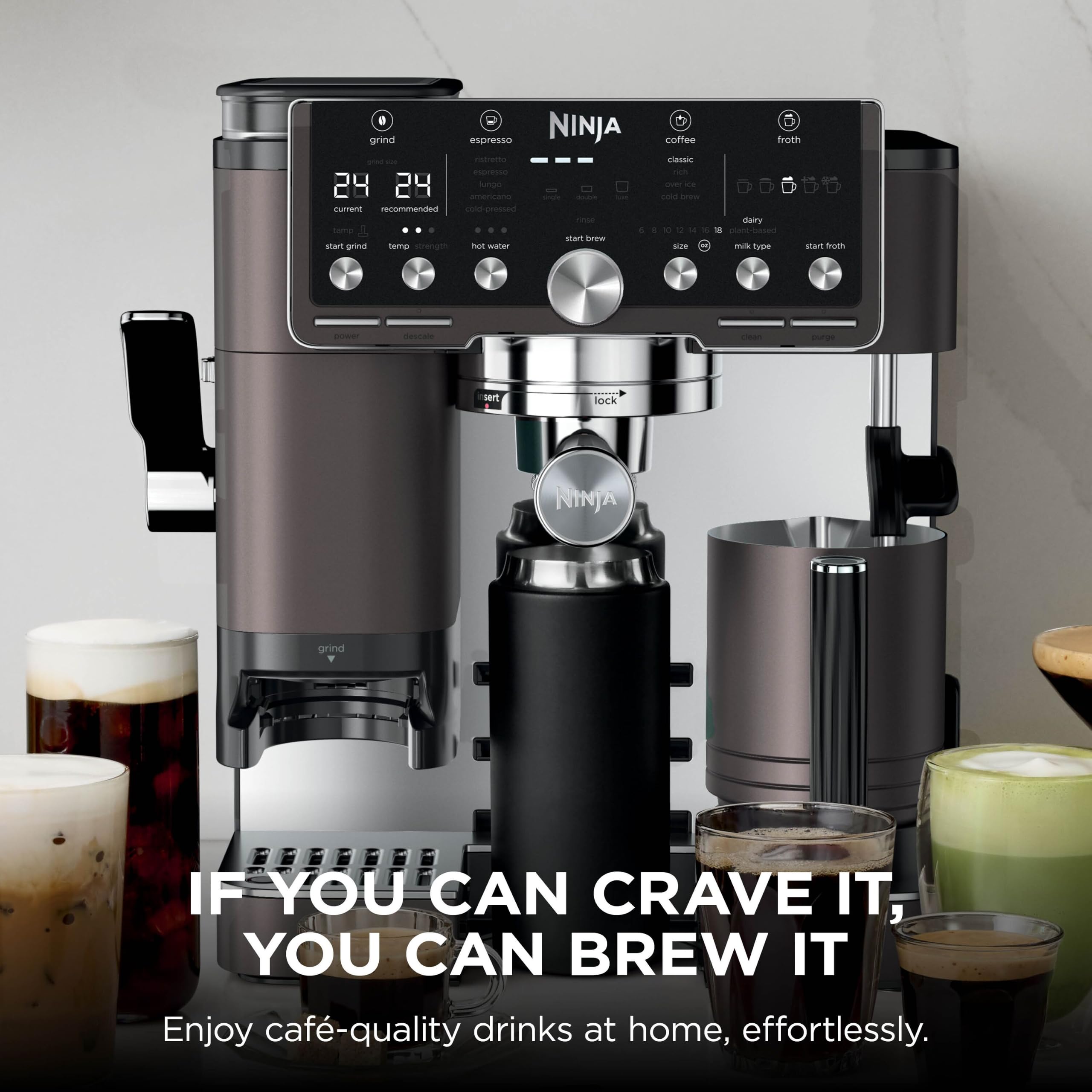 Ninja Luxe Premier Coffee Machine - 3-in-1 Espresso/Cold Brew/Filter, Black