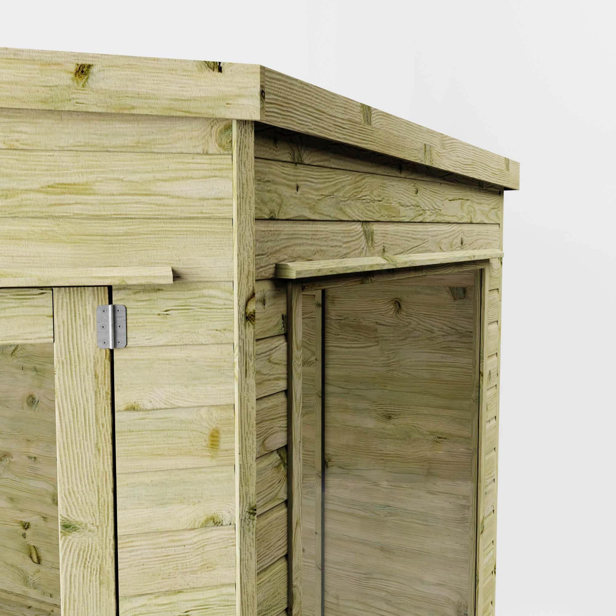 Waltons Wooden Corner Summerhouse - Shiplap Tongue & Groove, Flat Roof, Double Door, 8 x 8 ft