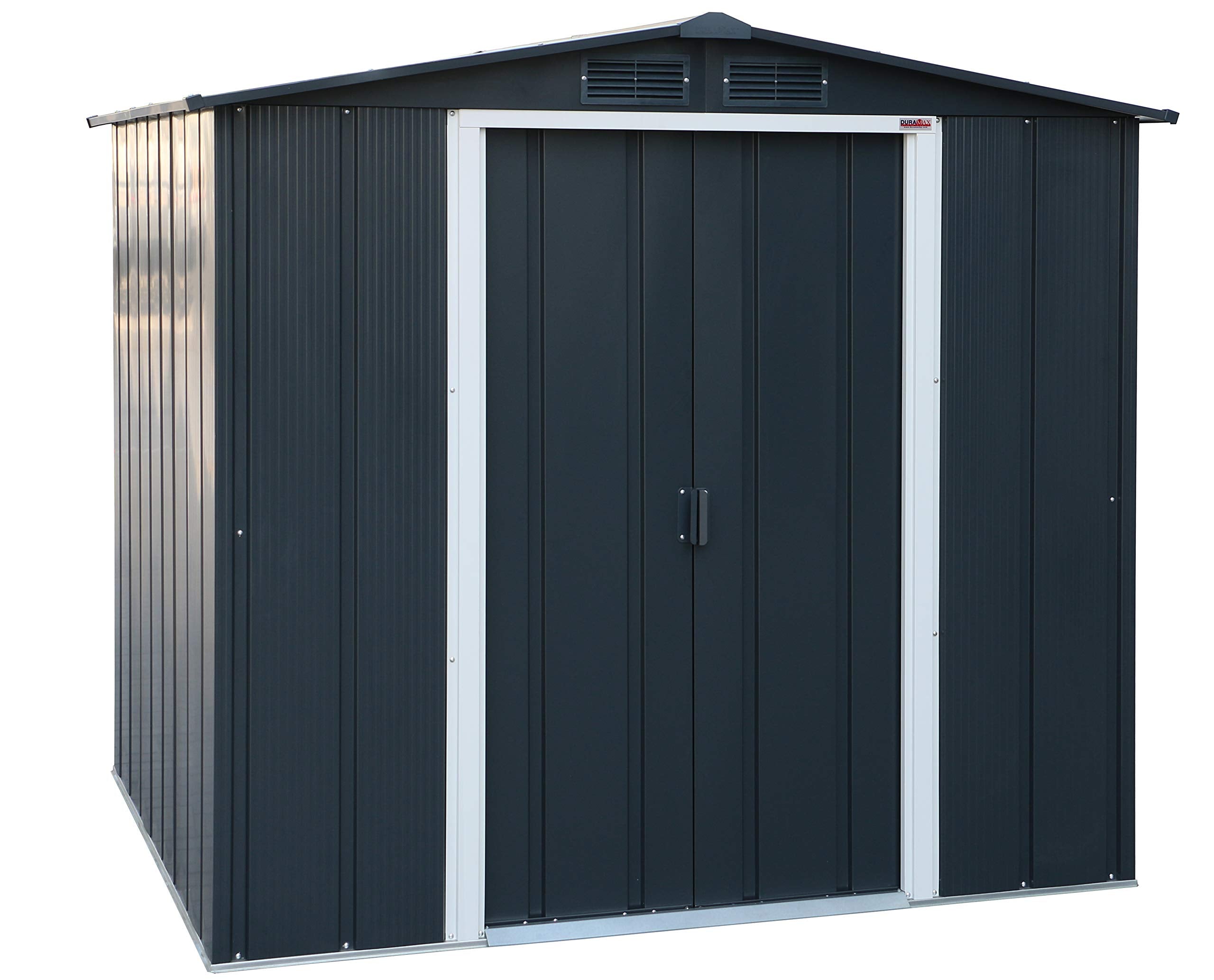 Duramax ECO Metal Garden Shed - 10 x 8 ft (7.80 m2), Galvanized Steel, Anthracite