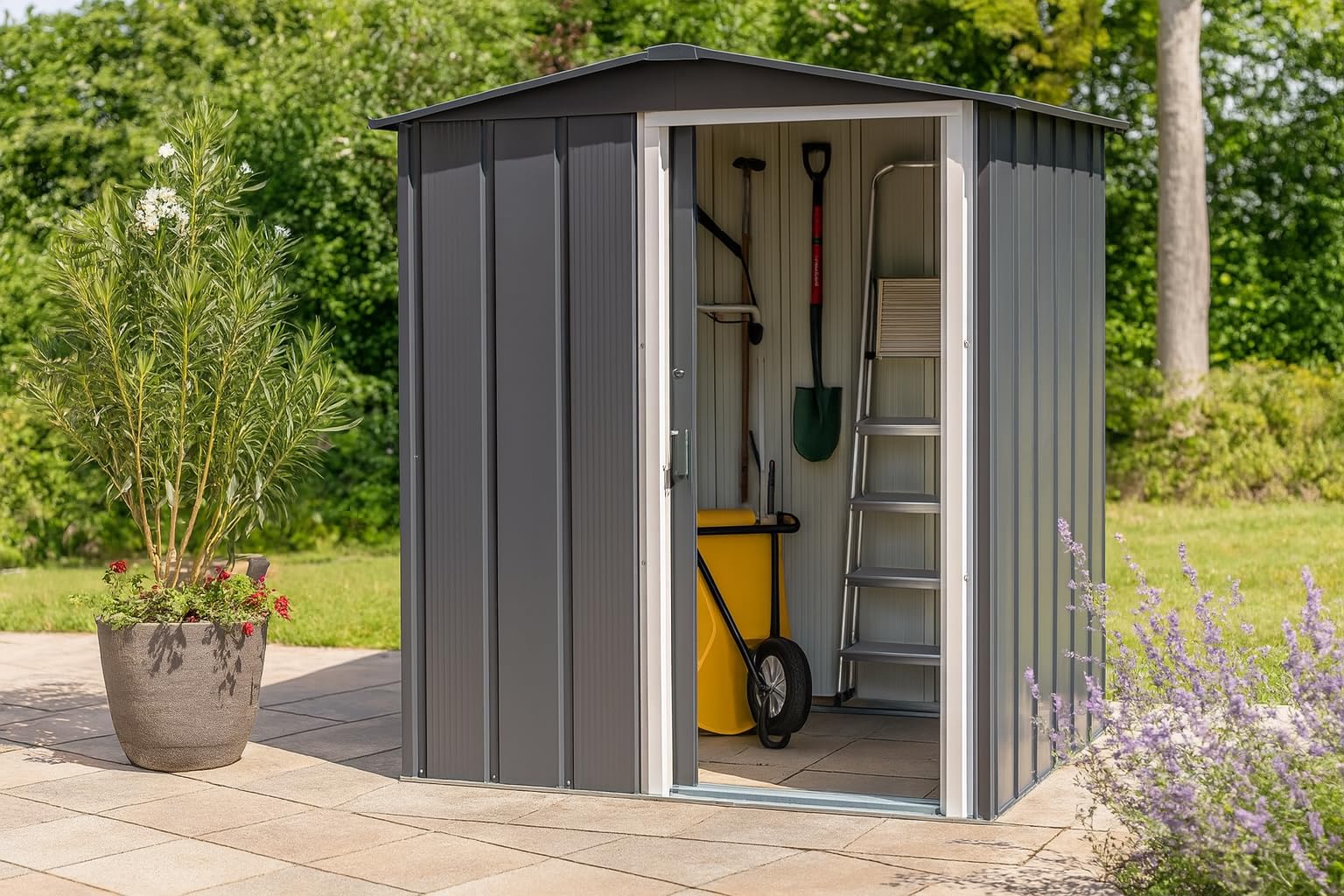 Duramax ECO Metal Garden Shed - 10 x 8 ft (7.80 m2), Galvanized Steel, Anthracite