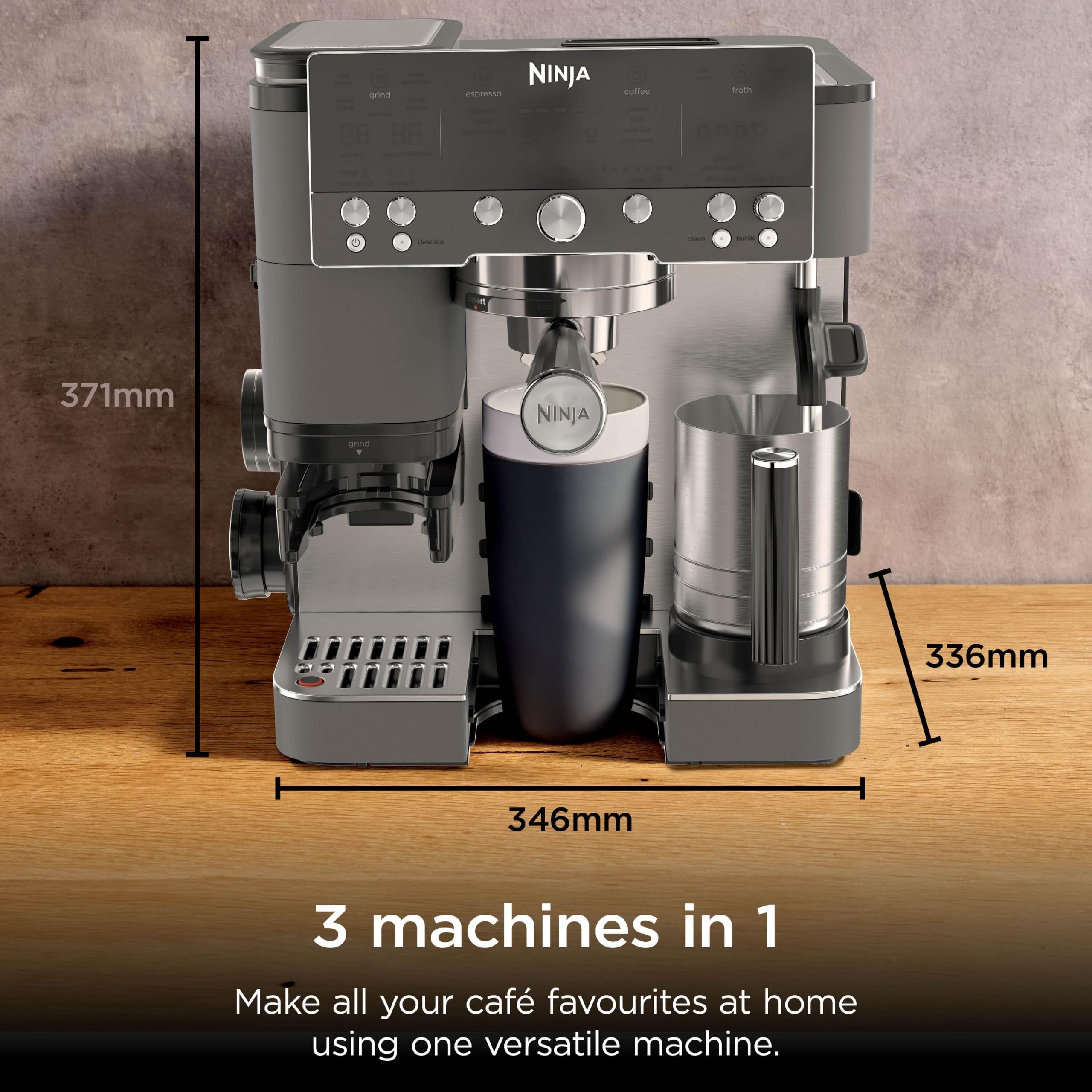 Ninja Luxe Premier Coffee Machine - 3-in-1 Espresso/Cold Brew/Filter, Black