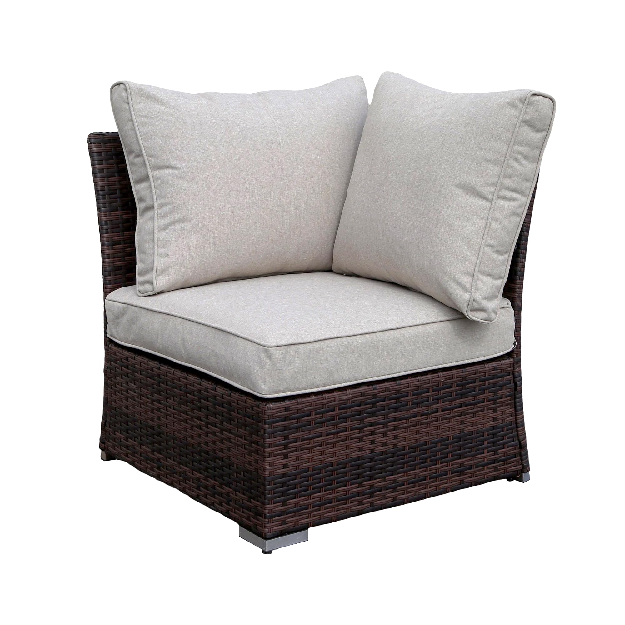 Goods Emporium Rattan Garden Furniture Set, 9-Seater - Rising Table, Left/Right Hand Configurable, Dark Grey