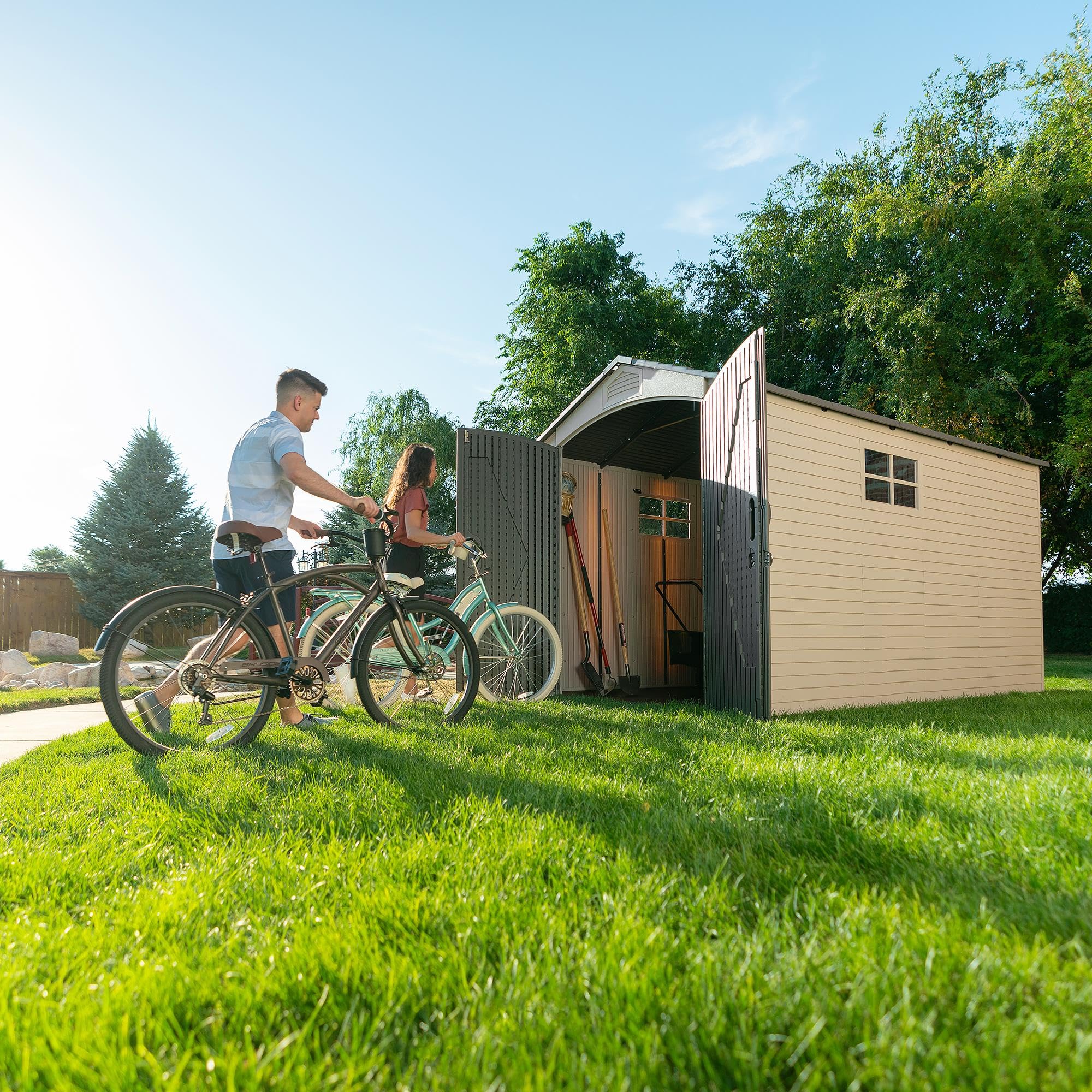 Lifetime 60310 Garden Storage Shed - 7 x 9.5 ft (213 x 289cm), HDPE, Tan