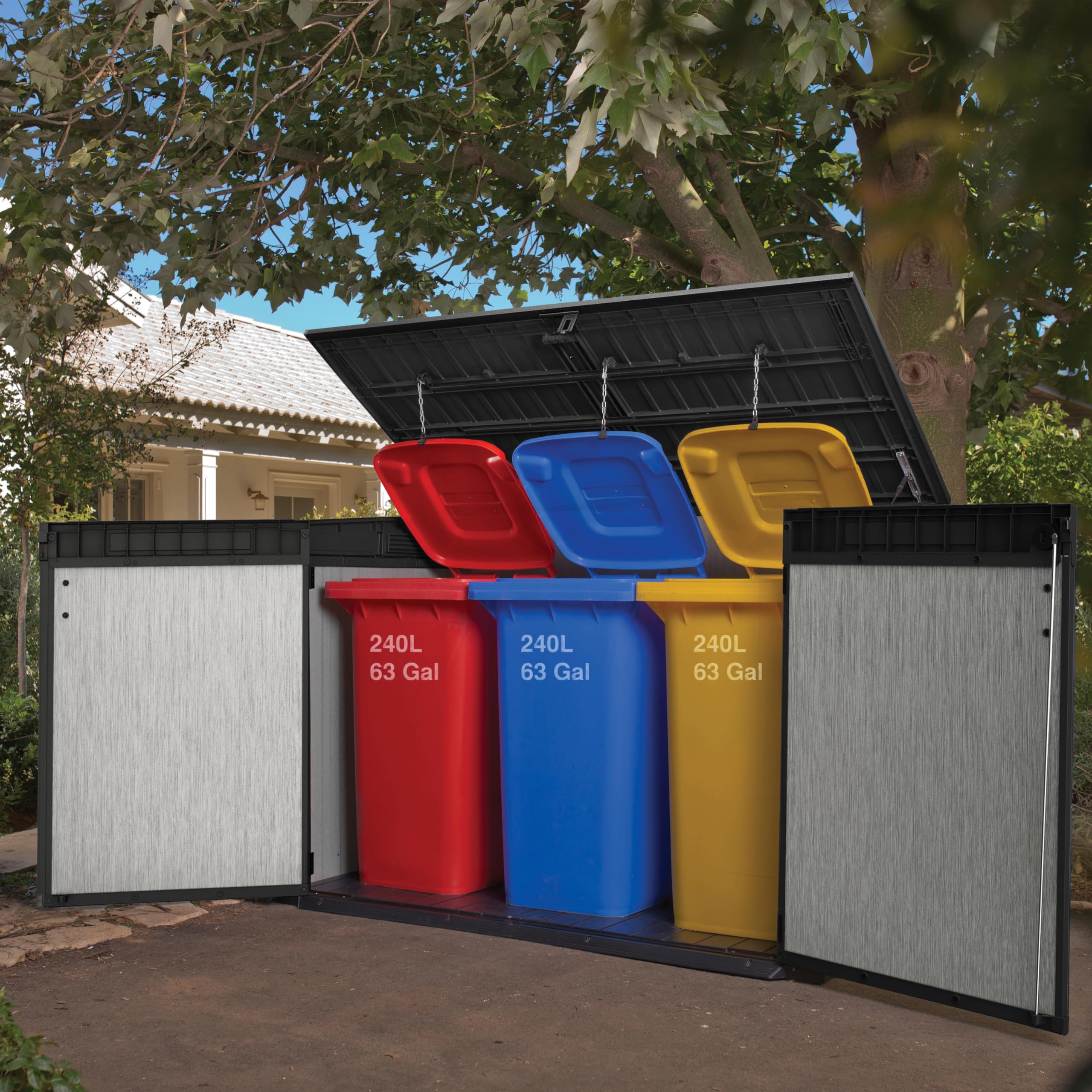 Keter Grande Store Garden Shed, Double Door - Duotech, Grey