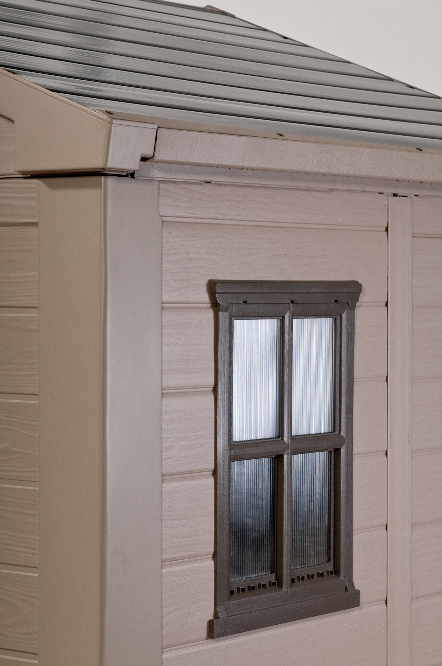 Keter Factor Apex Garden Shed, Double Door - 6 x 6 ft, Beige