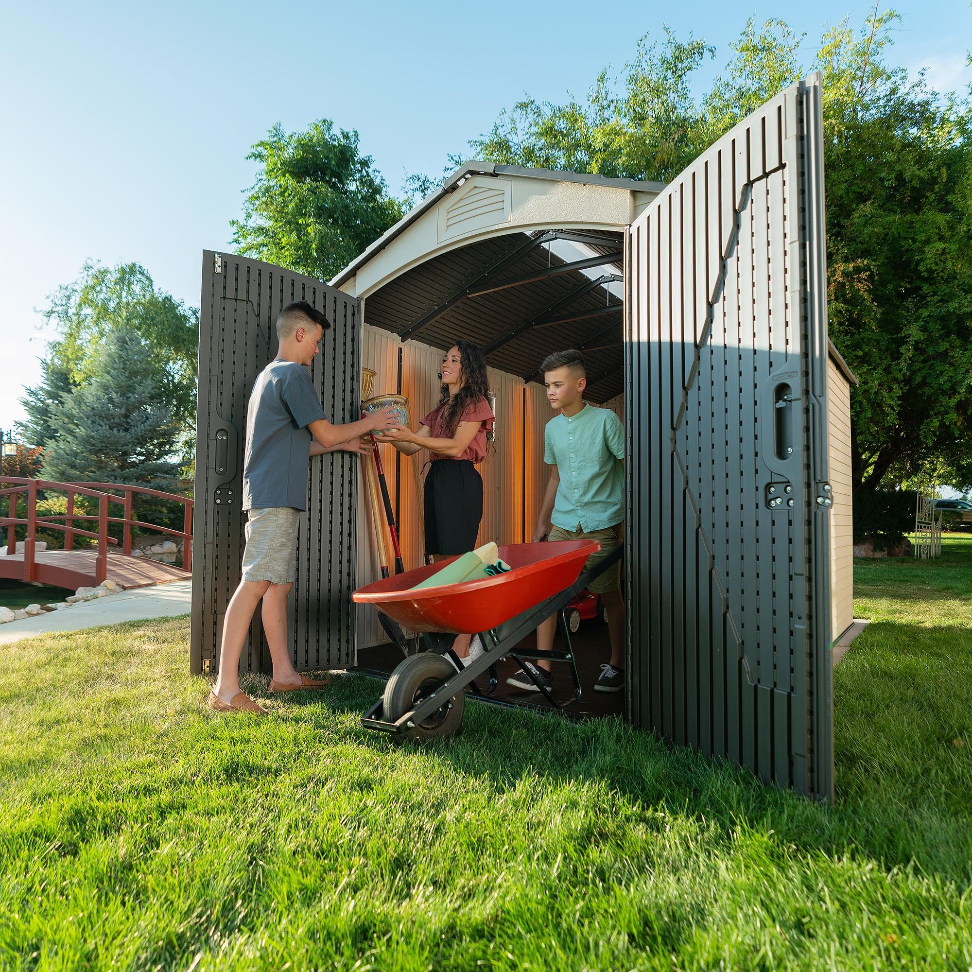 Lifetime 60310 Garden Storage Shed - 7 x 9.5 ft (213 x 289cm), HDPE, Tan
