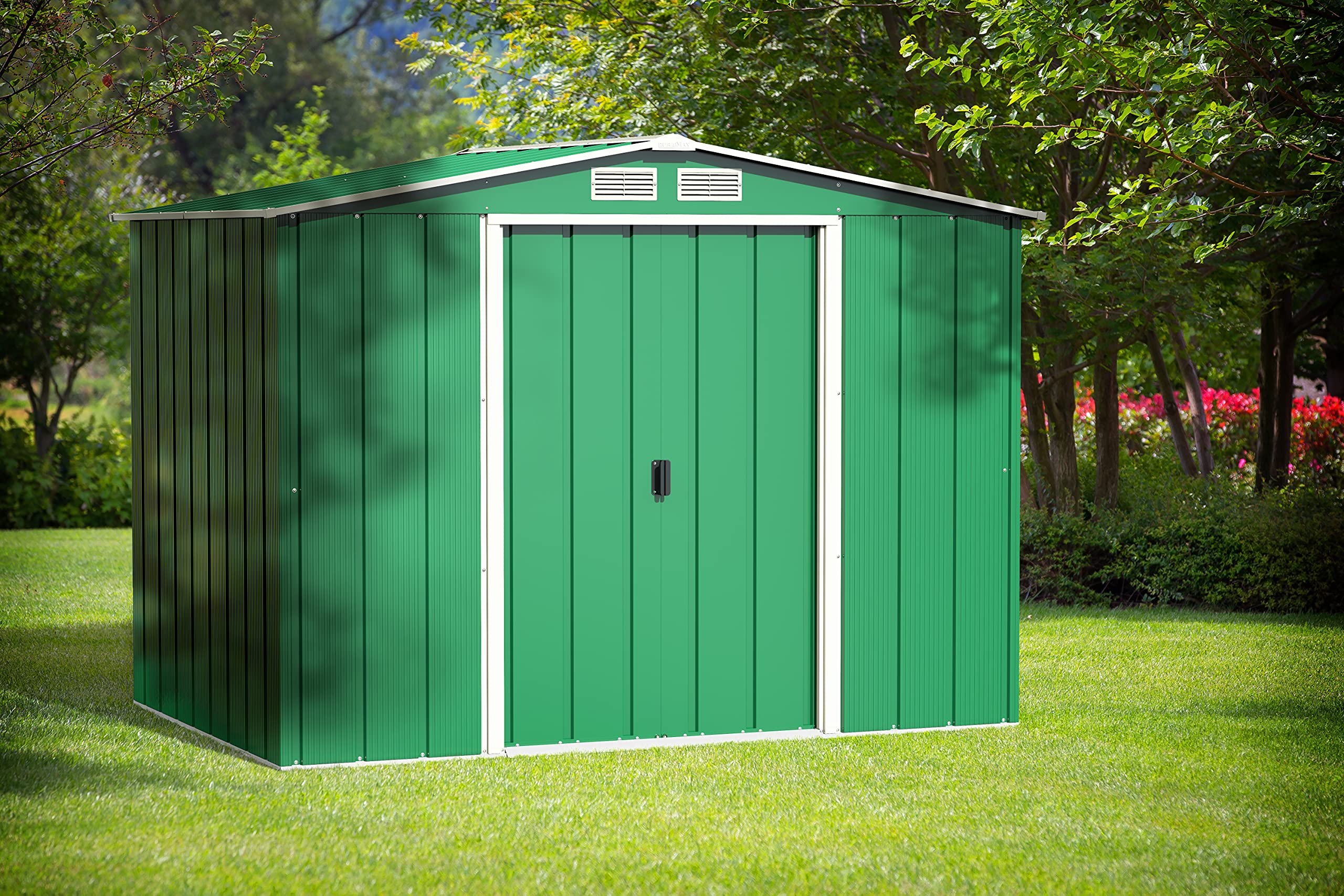 Duramax ECO Metal Garden Shed - 10 x 8 ft (7.80 m2), Galvanized Steel, Anthracite