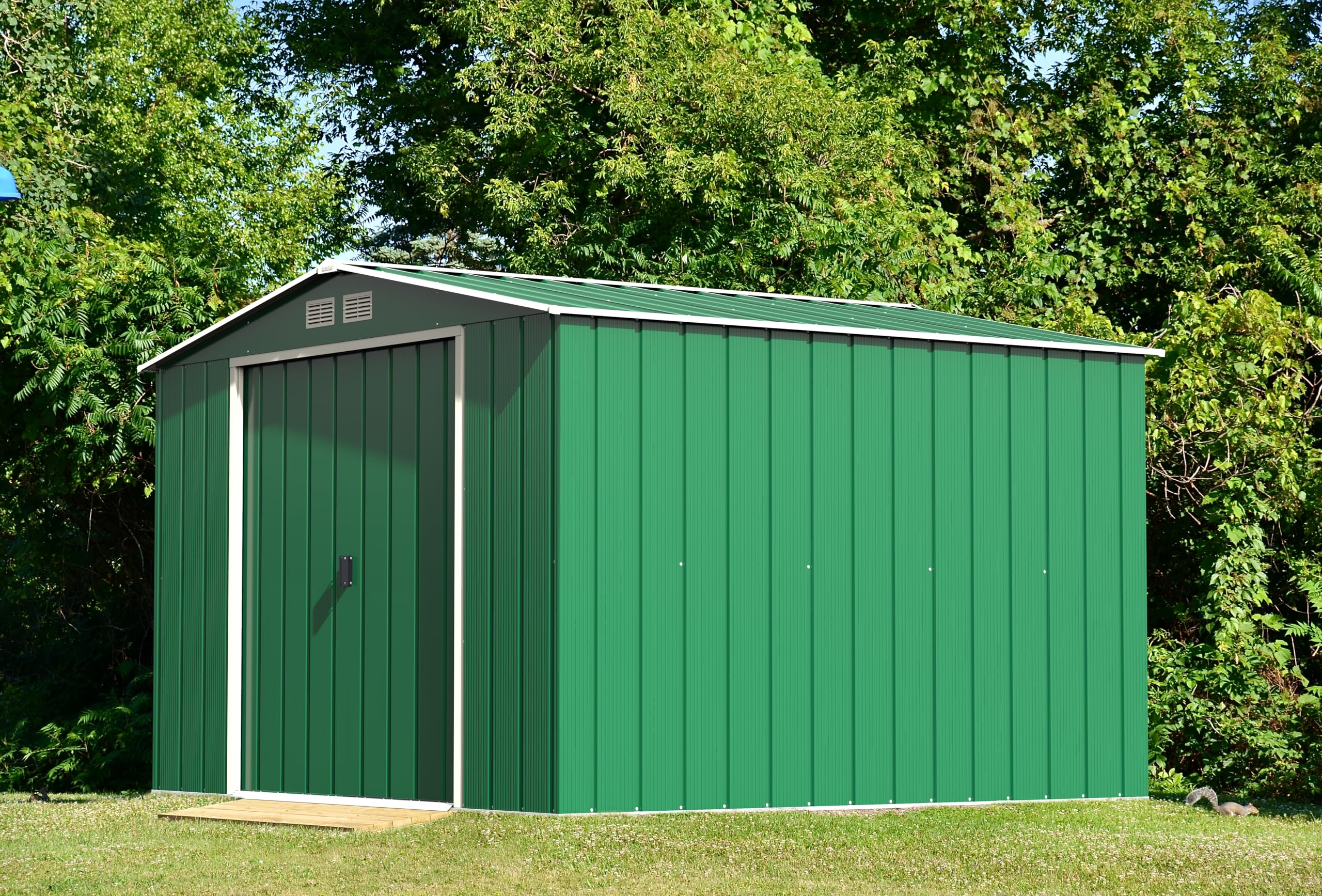 Duramax ECO Metal Garden Shed - 10 x 8 ft (7.80 m2), Galvanized Steel, Anthracite