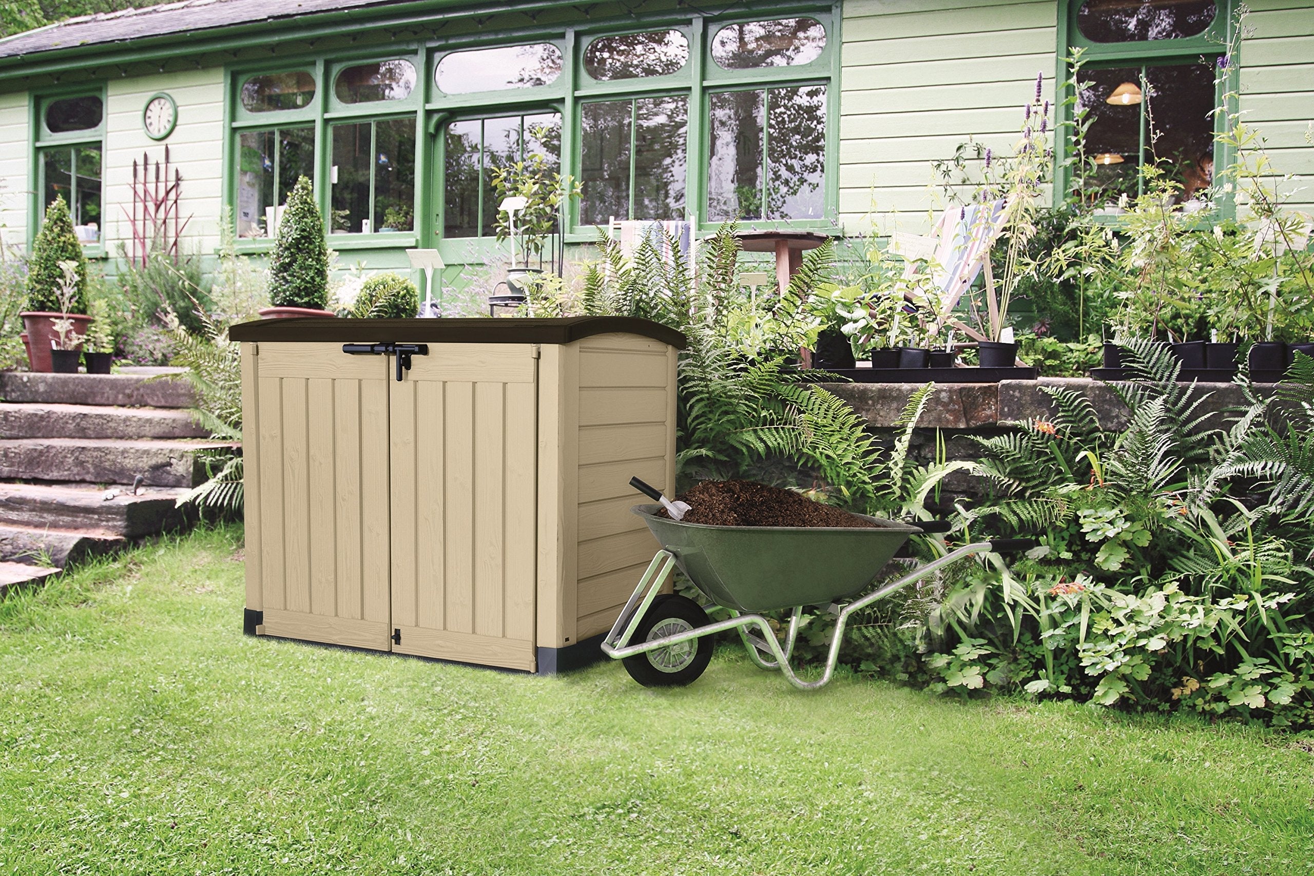 Keter Store It Arc Garden Shed - 1200L, Taupe/Beige