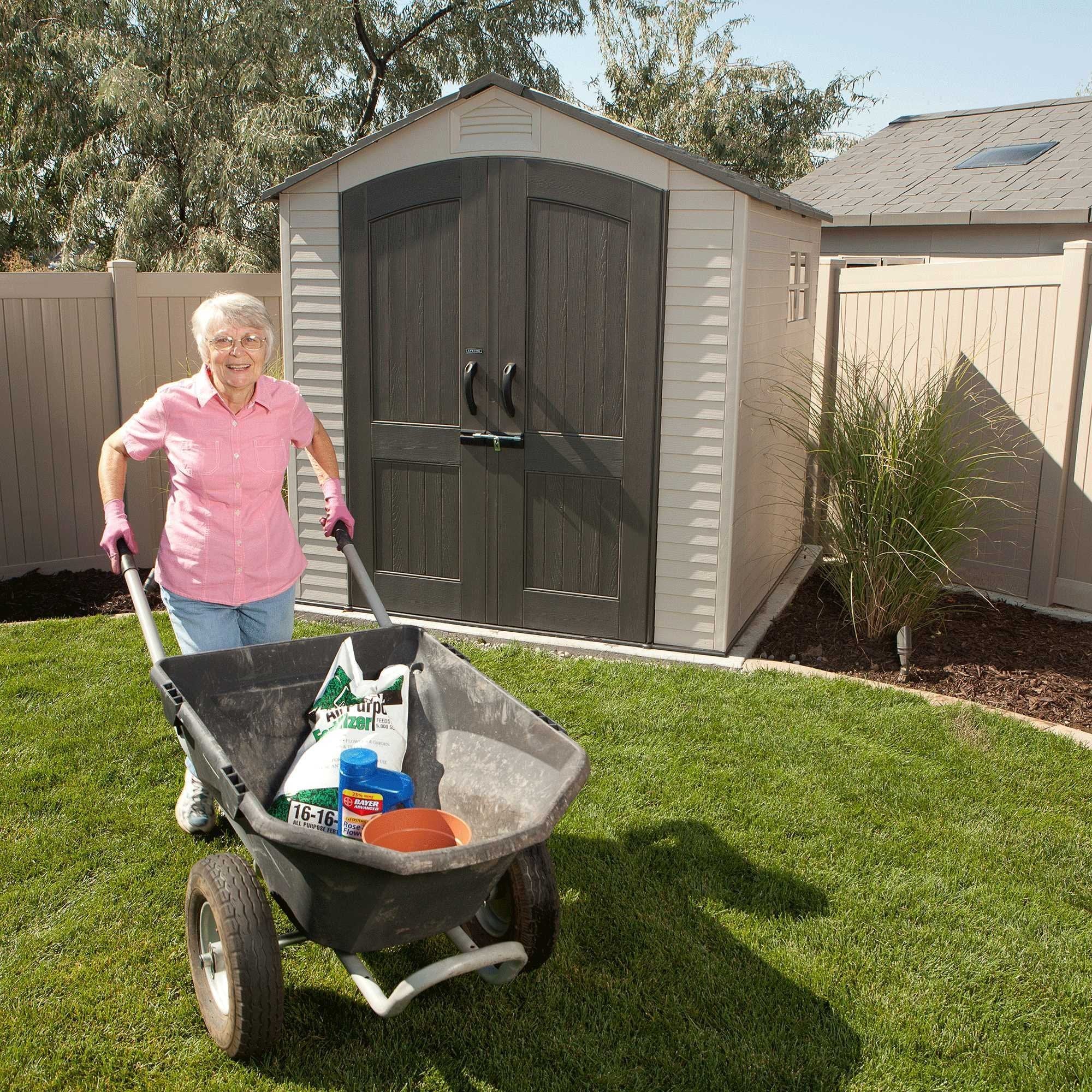 Lifetime 60310 Garden Storage Shed - 7 x 9.5 ft (213 x 289cm), HDPE, Tan