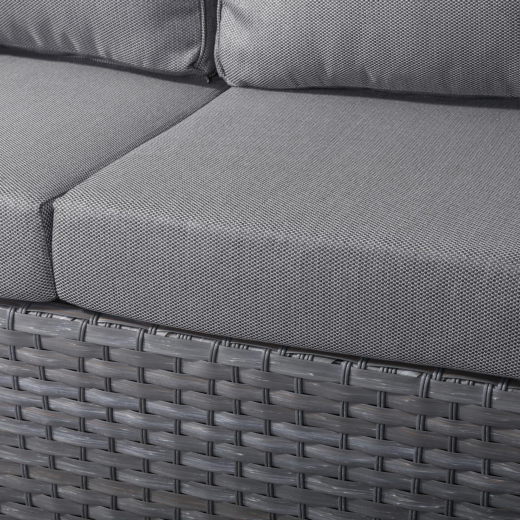 Club Rattan Harmony Corner Sofa Set, 9-Seater - High Back, Left Hand, Rising Table, Grey